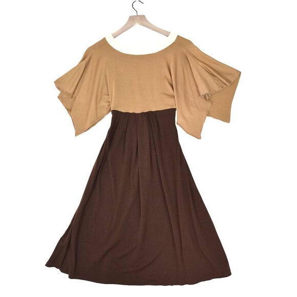 Boston Proper Colorblock Maxi Dress M Boho Tie Waist Flowy USA Made - Picture 5 of 7